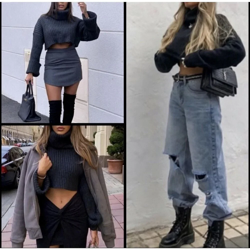 Zara cropped black
